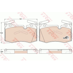 stabdžių trinkelių rinkinys, diskinis stabdys COTEC
                                TRW                                   