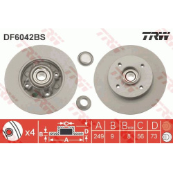 stabdžių diskas (1vnt) TRW SINGLE
                                                DF6042BS, TRW, DF6042BS, auto detalė