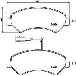 Stabdžių trinkelių rinkinys, diskinis stabdys PRIME LINE
                                BREMBO                           
