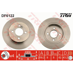 stabdžių diskas (1vnt)
TRW DF6122, TRW, DF61