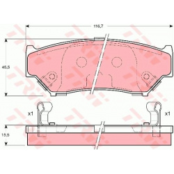 stabdžių trinkelių rinkinys, diskinis stabdys
                                TRW                                         