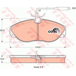 stabdžių trinkelių rinkinys, diskinis stabdys COTEC
                                TRW                                   