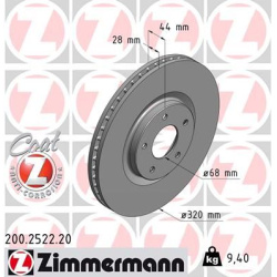stabdžių diskas (1vnt) COAT Z
                                ZIMMERMANN                                200.2522.20, Nenuro