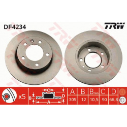 stabdžių diskas (1vnt)
                                TRW                                                DF4234, TRW, DF42