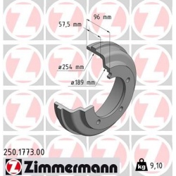 stabdžių būgnas
                                ZIMMERMANN                                                250.1773.00, Nen