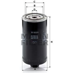 alyvos filtras
                                MANN-FILTER                                                W950/4, MANN-FILTER