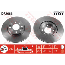 Stabdžių diskas
                                TRW                                                DF2686, TRW, DF2686, aut