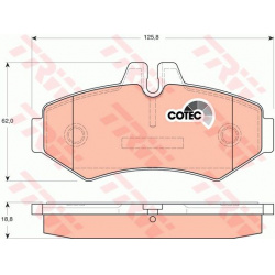 stabdžių trinkelių rinkinys, diskinis stabdys COTEC
                                TRW                                   