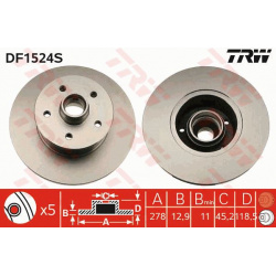 stabdžių diskas (1vnt) TRW SINGLE
                                                DF1524S, TRW, DF1524S, auto detalė