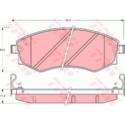 stabdžių trinkelių rinkinys, diskinis stabdys
                                TRW                                         