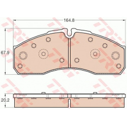 stabdžių trinkelių rinkinys, diskinis stabdys
                                TRW                                         
