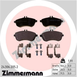 stabdžių trinkelių rinkinys, diskinis stabdys
                                ZIMMERMANN                                24