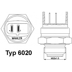 temperatūros jungiklis, radiatoriaus ventiliatorius
                                BorgWarner (Wahler)                     