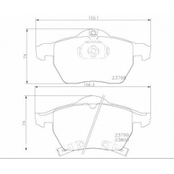 stabdžių trinkelių rinkinys, diskinis stabdys PRIME LINE
                                BREMBO                           