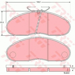stabdžių trinkelių rinkinys, diskinis stabdys
                                TRW                                         