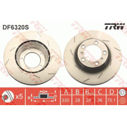 stabdžių diskas (1vnt) TRW SINGLE
                                                DF6320S, TRW, DF6320S, auto detalė