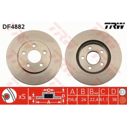 stabdžių diskas (1vnt)
                                TRW                                                DF4882, TRW, DF48