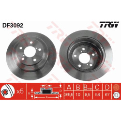 stabdžių diskas (1vnt)
                                TRW                                                DF3092, TRW, DF30