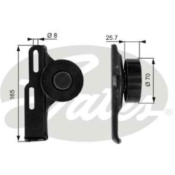 įtempiklio skriemulys, V formos rumbuotas diržas
                                GATES                                     