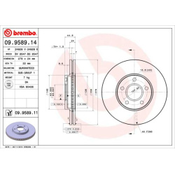 Stabdžių diskas PRIME LINE
BREMBO 09.9589.14
