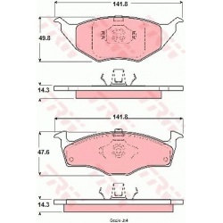 stabdžių trinkelių rinkinys, diskinis stabdys
                                TRW                                         