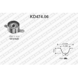 paskirstymo diržo komplektas
                                SNR                                                KD474.06, SN