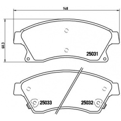 stabdžių trinkelių rinkinys, diskinis stabdys PRIME LINE
                                BREMBO                           