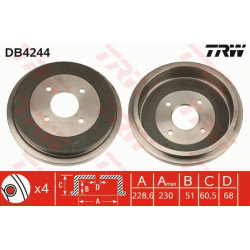 stabdžių būgnas
                                TRW                                                DB4244, TRW, DB4244, au