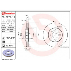 stabdžių diskas (1vnt) PRIME LINE - UV Coated
                                BREMBO                                       