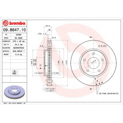 Stabdžių diskas PRIME LINE
                                BREMBO                                                09.B647.10