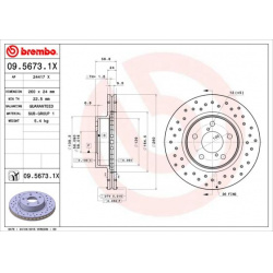 stabdžių diskas (1vnt) XTRA LINE - Xtra
                                BREMBO                                             