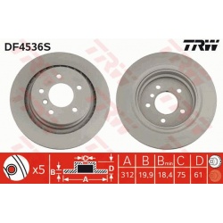 stabdžių diskas (1vnt) TRW SINGLE
                                                DF4536S, TRW, DF4536S, auto detalė