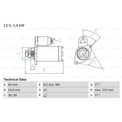 Starteris
                                BOSCH                                                0986025080, BOSCH, 0986025080,