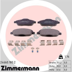 stabdžių trinkelių rinkinys, diskinis stabdys
                                ZIMMERMANN                                  