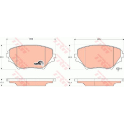stabdžių trinkelių rinkinys, diskinis stabdys COTEC
                                TRW                                   