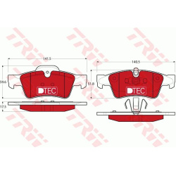 stabdžių trinkelių rinkinys, diskinis stabdys DTEC COTEC
                                TRW                              