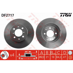 stabdžių diskas (1vnt)
                                TRW                                                DF2717, TRW, DF27