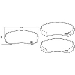 Stabdžių trinkelių rinkinys, diskinis stabdys PRIME LINE
                                BREMBO                           
