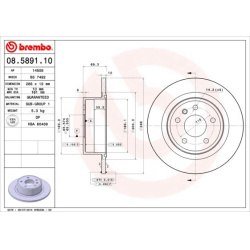Stabdžių diskas PRIME LINE
                                BREMBO                                                08.5891.10