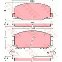 stabdžių trinkelių rinkinys, diskinis stabdys
                                TRW                                         