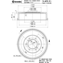 stabdžių būgnas ESSENTIAL LINE
                                BREMBO                                                14.A6