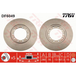 stabdžių diskas (1vnt)
                                TRW                                                DF6049, TRW, DF60
