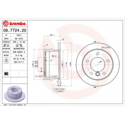 stabdžių diskas (1vnt) PRIME LINE
                                BREMBO                                                08.