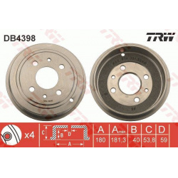 Stabdžių būgnas
                                TRW                                                DB4398, TRW, DB4398, au