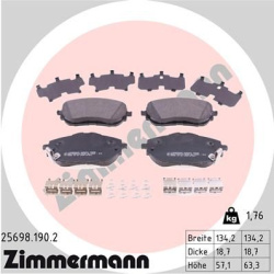 stabdžių trinkelių rinkinys, diskinis stabdys
                                ZIMMERMANN                                25
