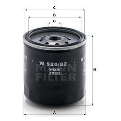 alyvos filtras
                                MANN-FILTER                                                W920/82, MANN-FILTE