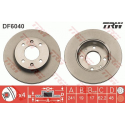 stabdžių diskas (1vnt)
                                TRW                                                DF6040, TRW, DF60