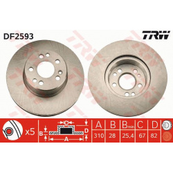 Stabdžių diskas
TRW DF2593, TRW, DF2593, aut
