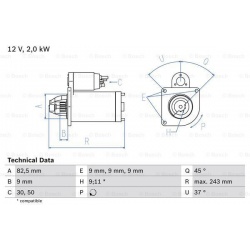 Starteris
                                BOSCH                                                0986017790, BOSCH, 0986017790,