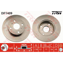 stabdžių diskas (1vnt)
                                TRW                                                DF1409, TRW, DF14